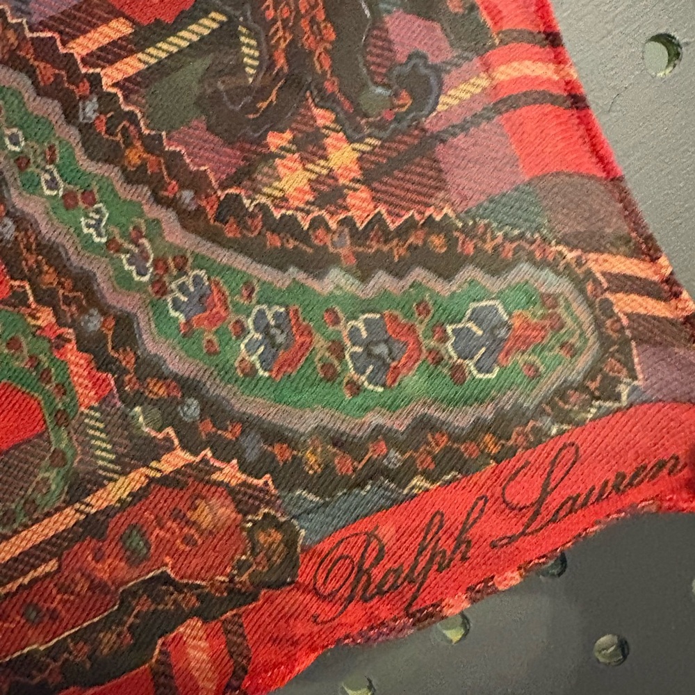Ralph Lauren Plaid + Paisley Silk Scarf